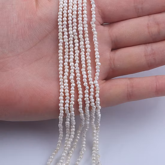 Halbkreis- und Diamantperlen, Perlenschnur, Schmuck für Hochzeit, Party, Dekoration, Weiß