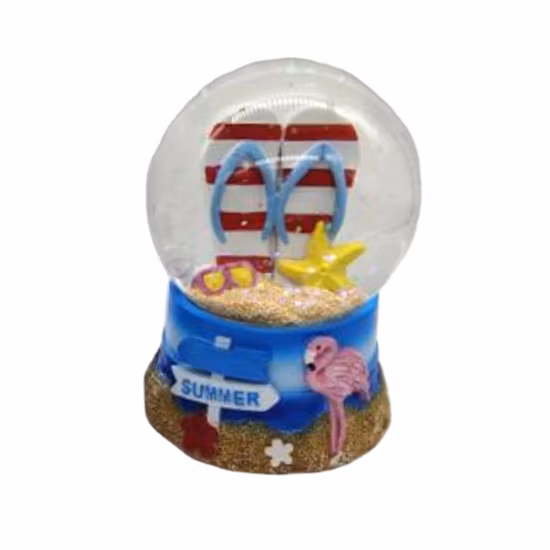 Benutzerdefinierte Harz Sommer Strand Schneekugel Meeresschildkröte Tourist Souvenirs Schneeball
